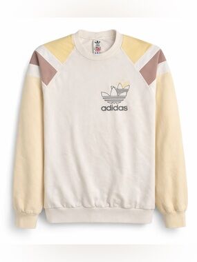 RARE VINTAGE 80s Adidas Triple Trefoil Pastel Colorblock Crewneck Pullover - M
